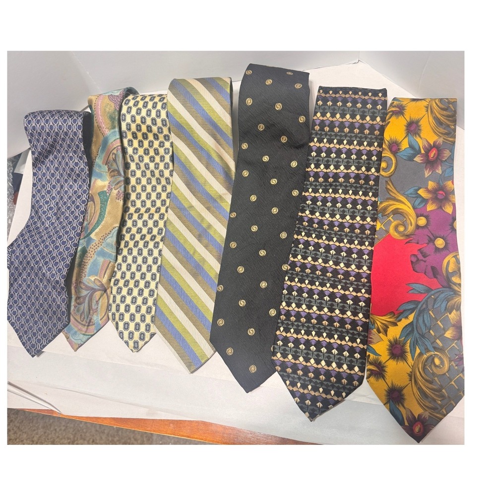 Vintage Silk Tie Lot 7 Christian Dior Donna Karan Jhane Barnes Italy Designer